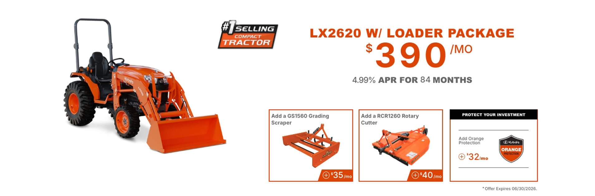 LX2620 w/Loader Q2 2026 Package